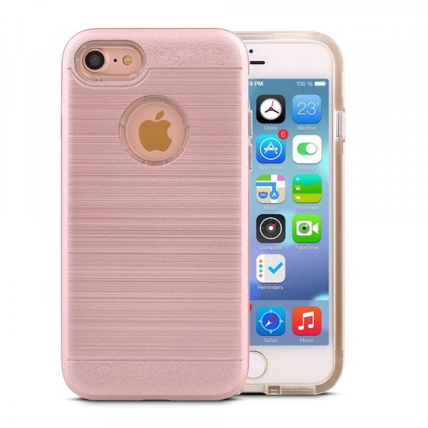 Wholesale iPhone 7 Hard Armor Hybrid Case (Rose Gold)